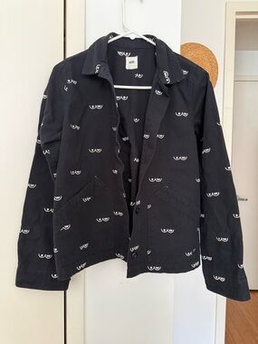 Vans Black Button-Up Jacket with Breast Cancer awareness Embroidery